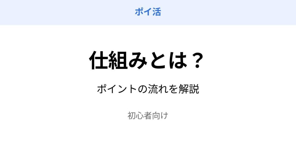 ポイ活 仕組み ポイントの流れ 初心者向け