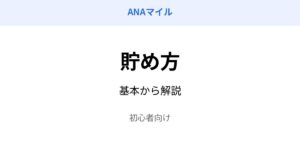 ANAマイル 貯め方 基本 初心者向け